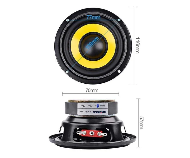 AIYIMA 2Pcs 4 Zoll Mitten Bass Lautsprecher Fahrer 4 8 Ohm 20W Bass Lautsprecher Audio Woofer Lautsprecher DIY heimkino