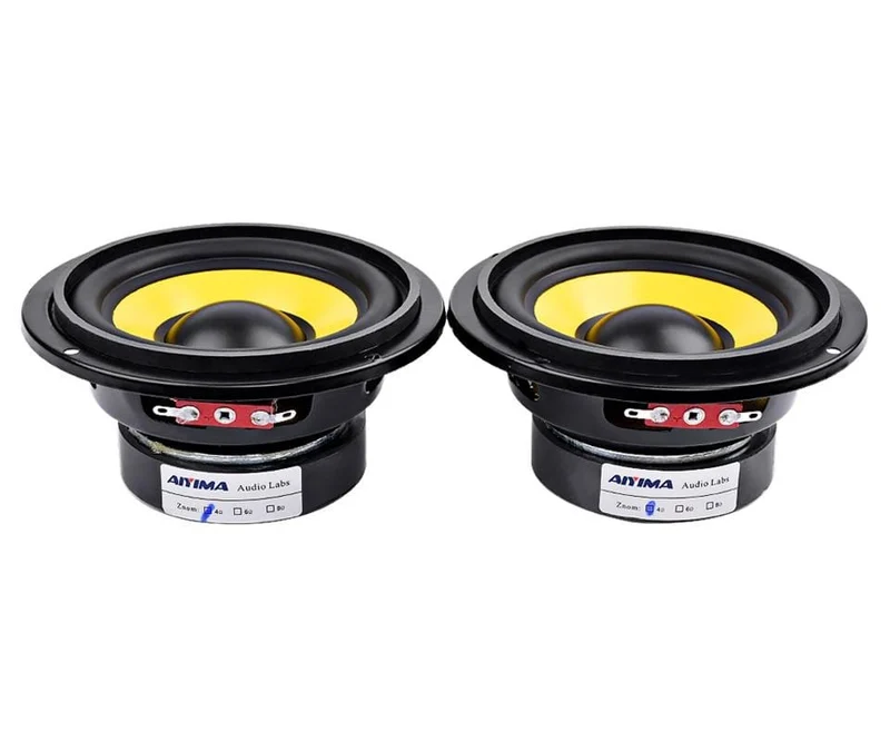 AIYIMA 2Pcs 4 Zoll Mitten Bass Lautsprecher Fahrer 4 8 Ohm 20W Bass Lautsprecher Audio Woofer Lautsprecher DIY heimkino