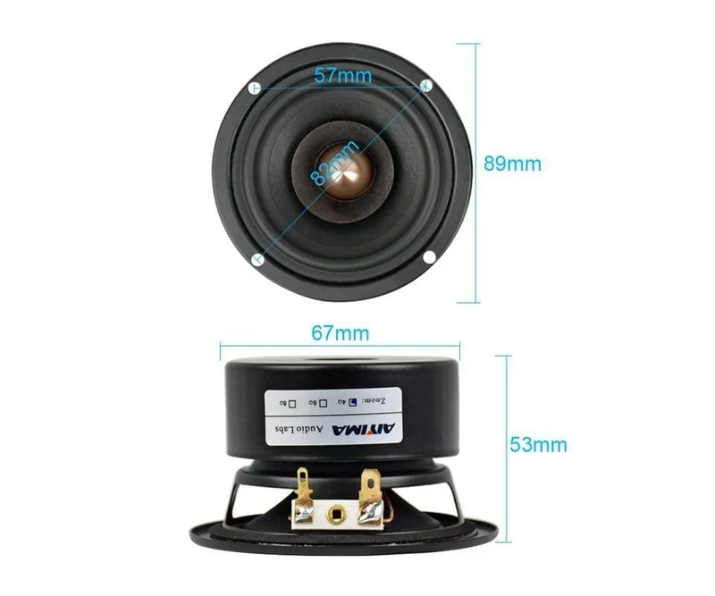 AIYIMA 2Pcs 3 Zoll Audio Lautsprecher 4Ohm 8Ohm 15W Breitbandlautsprecher Treiber HIFI Höhen Mediant Bass Lautsprecher DIY