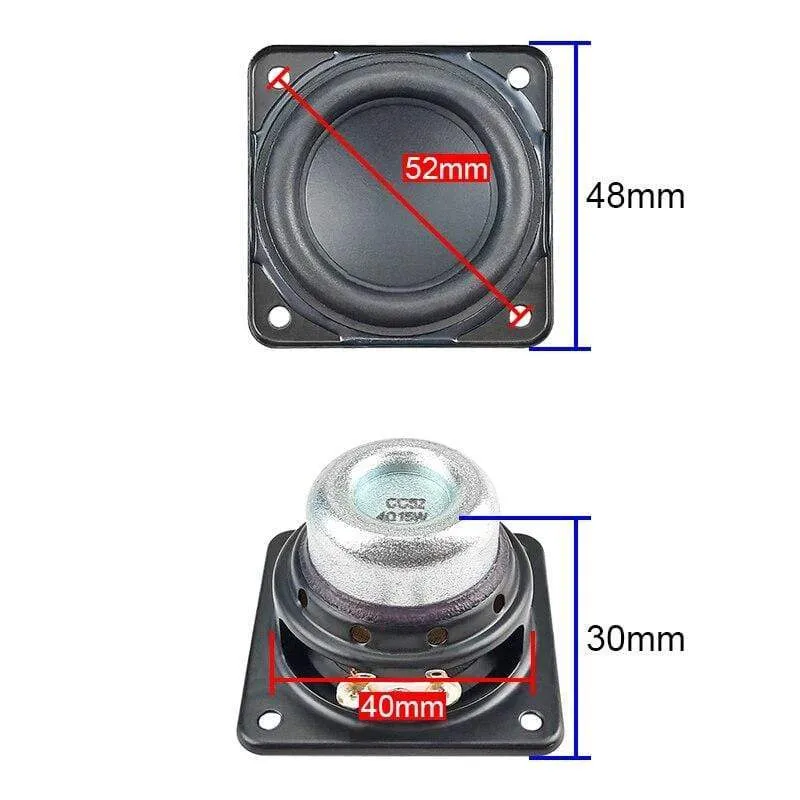 2 Zoll 48mm Vollfrequenz-Lautsprecher 4OHM 15W Neodym-Bass-Lautsprecher 20-Kern-Schwingspule Gummikante Reparatur Audiotreiber 2 Stück