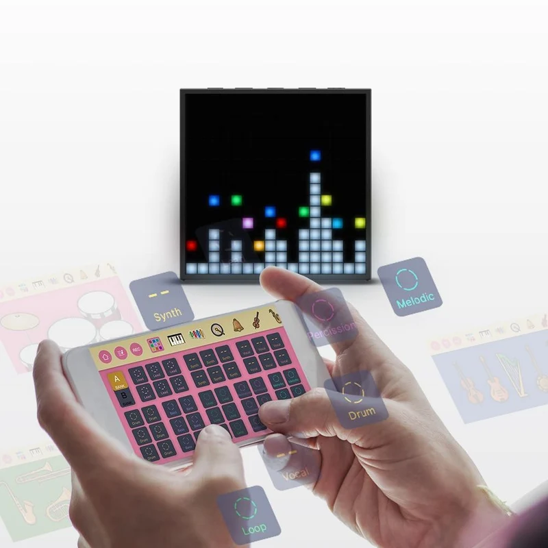 Divoom Timebox Evo, tragbarer Bluetooth-Lautsprecher mit Uhrwecker, programmierbarem LED-Display für die Erstellung von Pixelkunst, einzigartiges Geschenk
