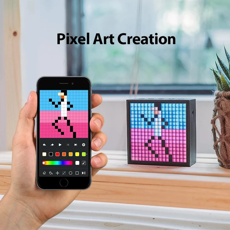 Divoom Timebox Evo, tragbarer Bluetooth-Lautsprecher mit Uhrwecker, programmierbarem LED-Display für die Erstellung von Pixelkunst, einzigartiges Geschenk
