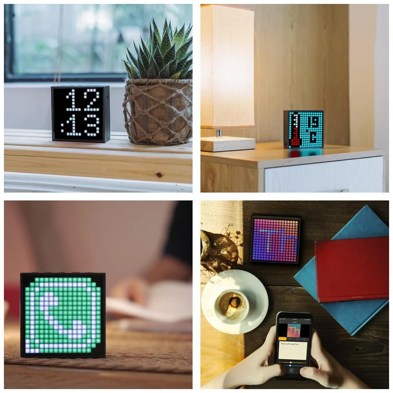Divoom Timebox Evo, tragbarer Bluetooth-Lautsprecher mit Uhrwecker, programmierbarem LED-Display für die Erstellung von Pixelkunst, einzigartiges Geschenk