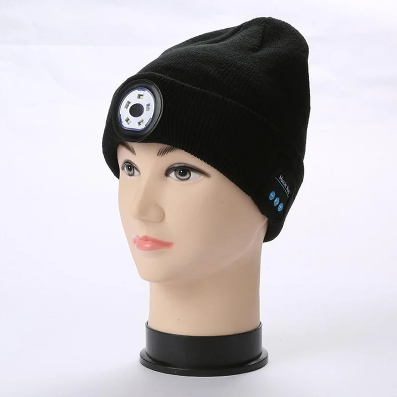 Warme Mütze, kabellose LED-Mütze, kabellose Smart-Cap, Headset, Kopfhörer, Lautsprecher, kabellose Kommunikation, Nacht-Außenbeleuchtung, Hut