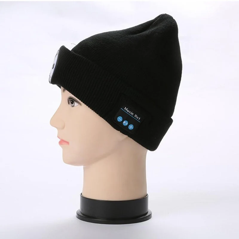 Warme Mütze, kabellose LED-Mütze, kabellose Smart-Cap, Headset, Kopfhörer, Lautsprecher, kabellose Kommunikation, Nacht-Außenbeleuchtung, Hut