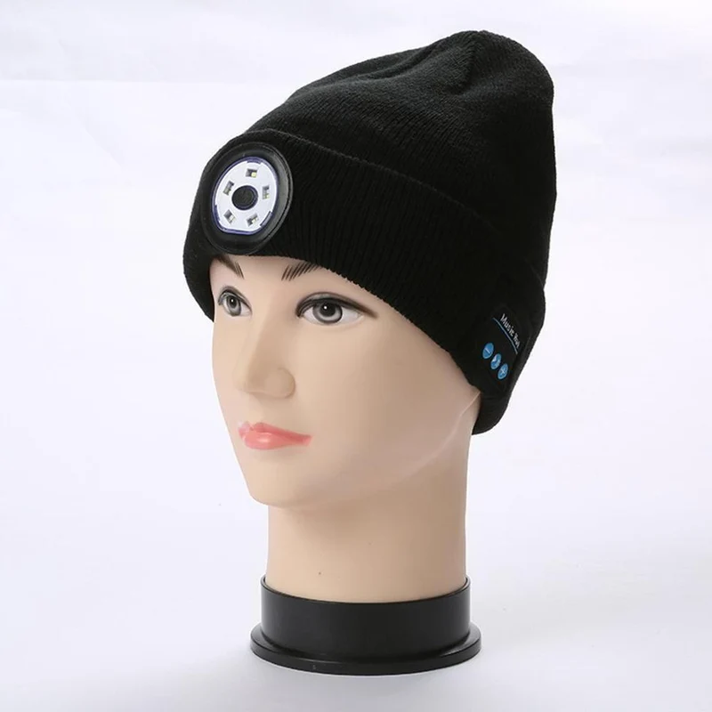 Warme Mütze, kabellose LED-Mütze, kabellose Smart-Cap, Headset, Kopfhörer, Lautsprecher, kabellose Kommunikation, Nacht-Außenbeleuchtung, Hut