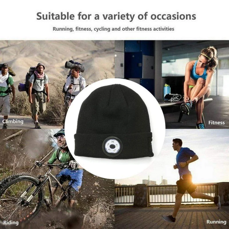 Warme Mütze, kabellose LED-Mütze, kabellose Smart-Cap, Headset, Kopfhörer, Lautsprecher, kabellose Kommunikation, Nacht-Außenbeleuchtung, Hut