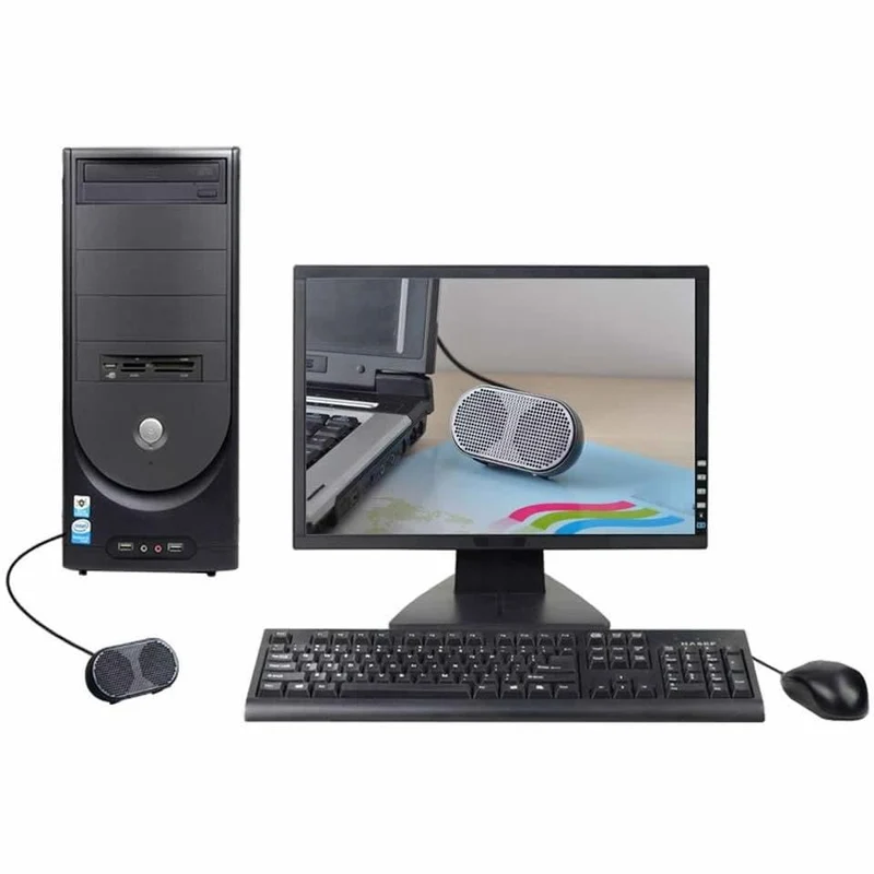 OUTMIX Tragbarer Soundbox-Mini-Lautsprecher, USB-betriebener Stereo-Computer-Lautsprecher, Lautsprecher, Subwoofer für PS4, Spiel, Notebook, Laptop, PC