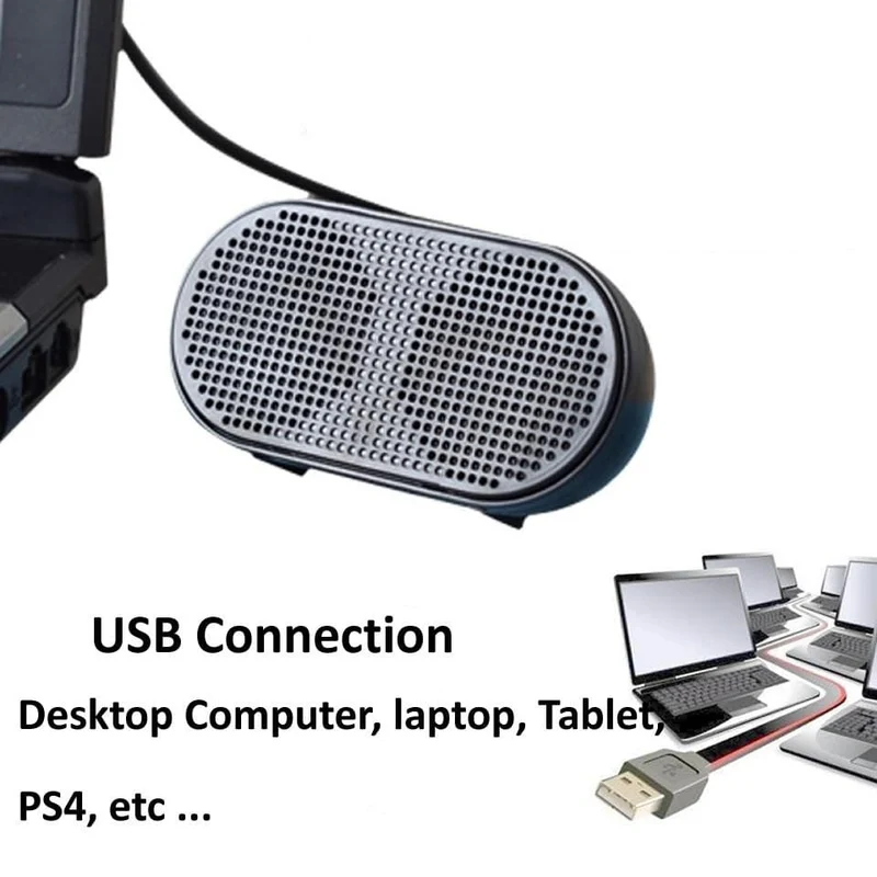 OUTMIX Tragbarer Soundbox-Mini-Lautsprecher, USB-betriebener Stereo-Computer-Lautsprecher, Lautsprecher, Subwoofer für PS4, Spiel, Notebook, Laptop, PC