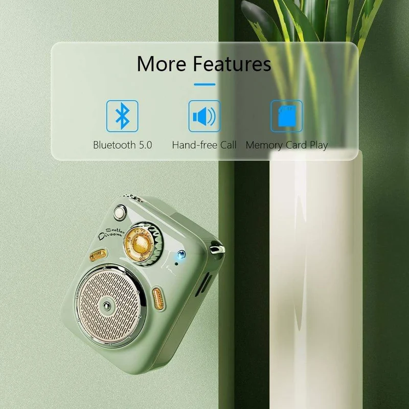 Divoom Beetles Mini-Bluetooth-Lautsprecher mit FM-Radio, süßer tragbarer kabelloser Outdoor-Lautsprecher, TF-Karte mit langer Batterielebensdauer