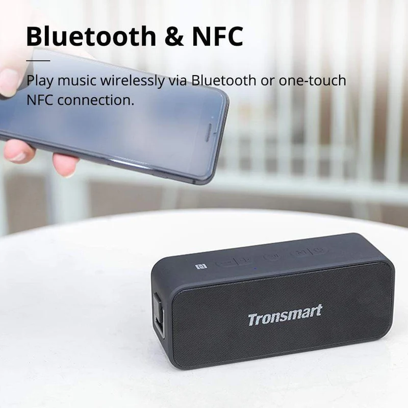 Tronsmart T2 Plus Bluetooth 5.0-Lautsprecher, 20 W, tragbarer Lautsprecher, 24-Stunden-Säule, IPX7-Soundbar mit NFC, Sprachassistent, Micro SD
