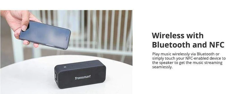 Tronsmart T2 Plus Bluetooth 5.0-Lautsprecher, 20 W, tragbarer Lautsprecher, 24-Stunden-Säule, IPX7-Soundbar mit NFC, Sprachassistent, Micro SD