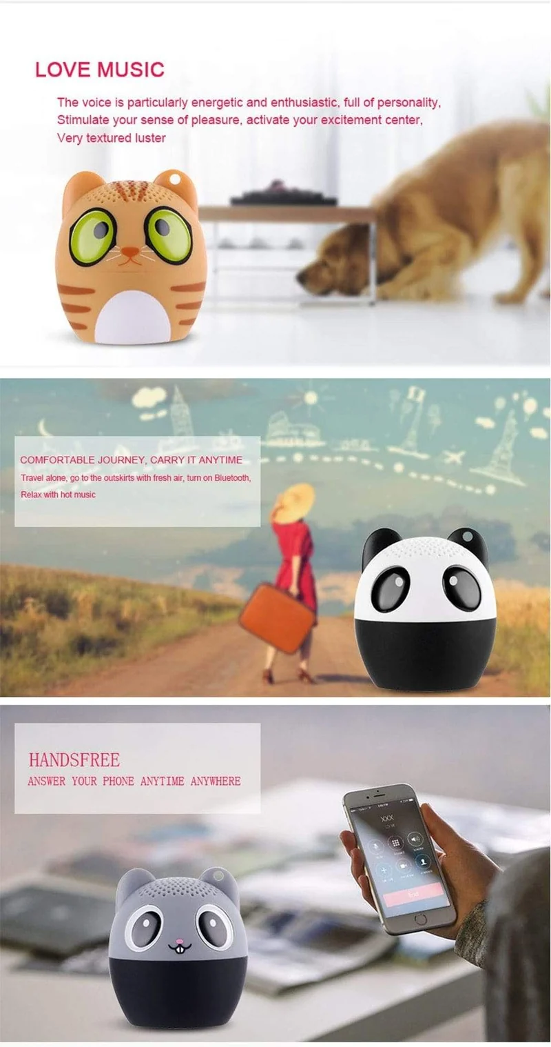 Drahtloser Bluetooth-Lautsprecher, Mini-Bluetooth-Lautsprecherbox, tragbarer Haustierlautsprecher Hifi-Musik, Bluetooth-Lautsprecher für Outdoor-Soundbox