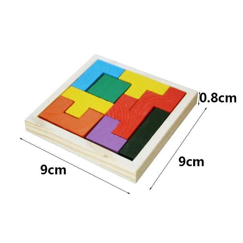 Buntes 3D-Puzzle aus Holzspielzeug, hochwertiges Tangram-Mathe-Spielzeug, Puzzle-Spiel, Vorstellungskraft, pädagogisches Spielzeug für Kinder im Vorschulalter
