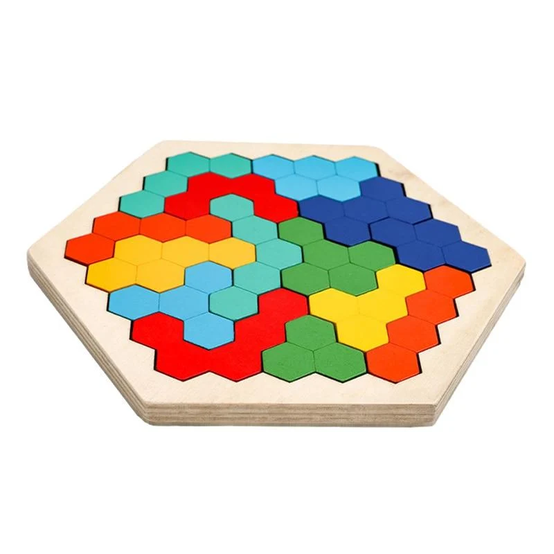 Buntes 3D-Puzzle aus Holzspielzeug, hochwertiges Tangram-Mathe-Spielzeug, Puzzle-Spiel, Vorstellungskraft, pädagogisches Spielzeug für Kinder im Vorschulalter