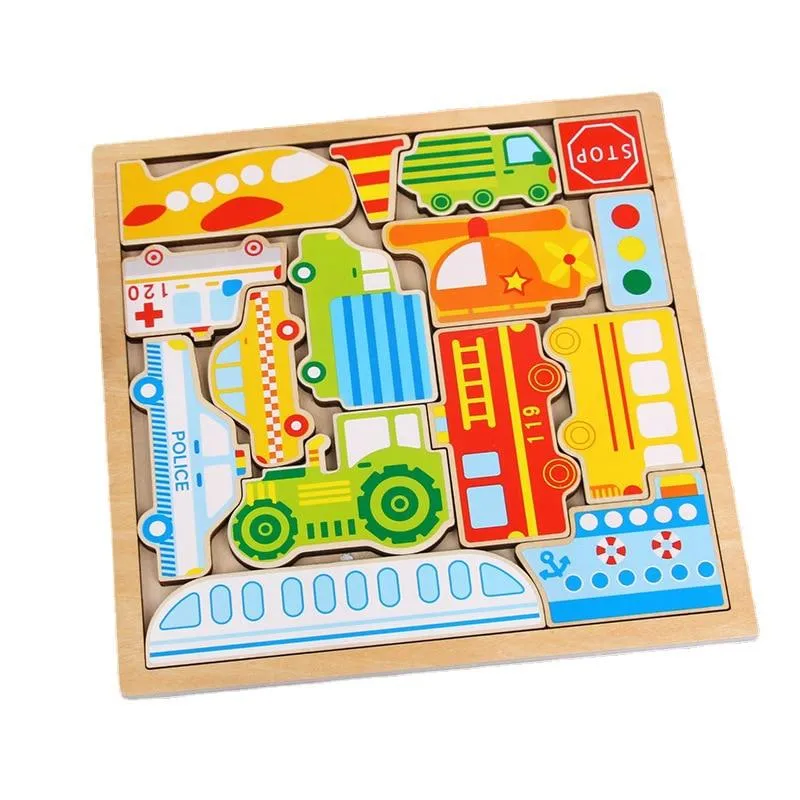 Buntes 3D-Puzzle aus Holzspielzeug, hochwertiges Tangram-Mathe-Spielzeug, Puzzle-Spiel, Vorstellungskraft, pädagogisches Spielzeug für Kinder im Vorschulalter