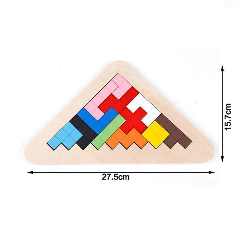 Buntes 3D-Puzzle aus Holzspielzeug, hochwertiges Tangram-Mathe-Spielzeug, Puzzle-Spiel, Vorstellungskraft, pädagogisches Spielzeug für Kinder im Vorschulalter