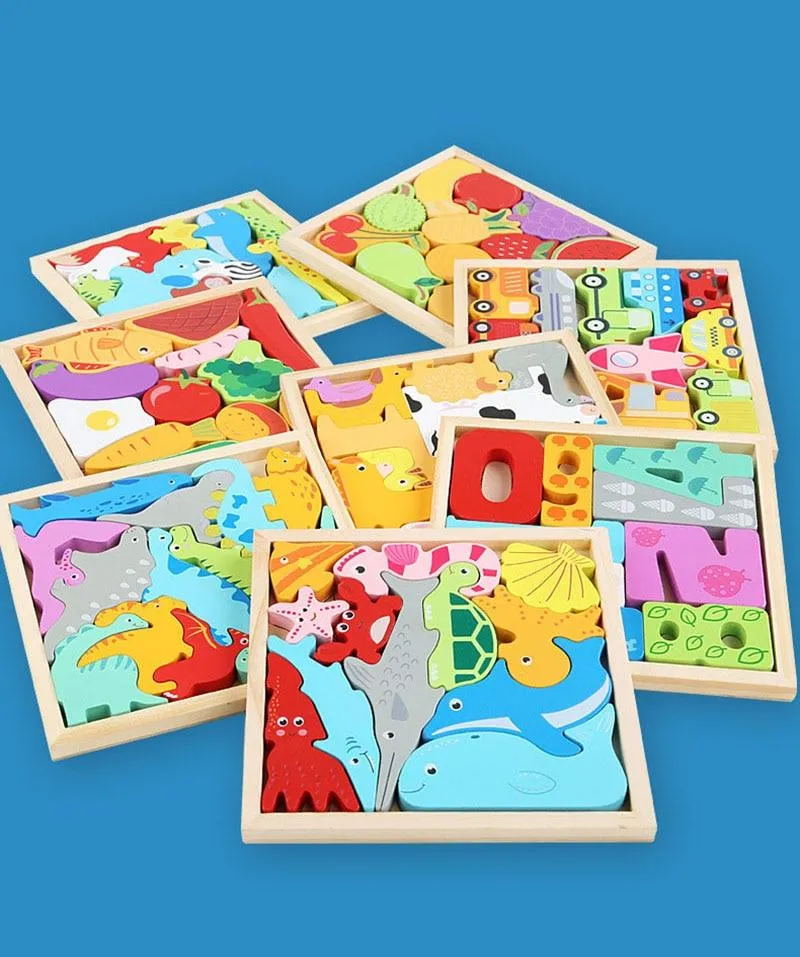 Buntes 3D-Puzzle aus Holzspielzeug, hochwertiges Tangram-Mathe-Spielzeug, Puzzle-Spiel, Vorstellungskraft, pädagogisches Spielzeug für Kinder im Vorschulalter