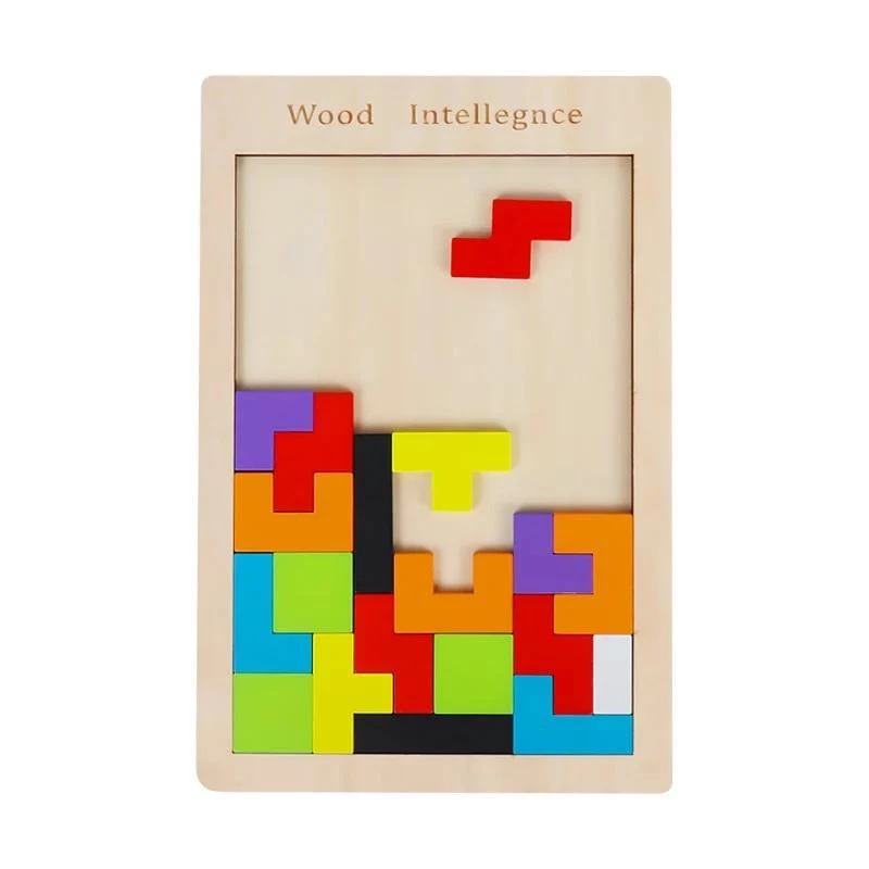 Buntes 3D-Puzzle aus Holzspielzeug, hochwertiges Tangram-Mathe-Spielzeug, Puzzle-Spiel, Vorstellungskraft, pädagogisches Spielzeug für Kinder im Vorschulalter