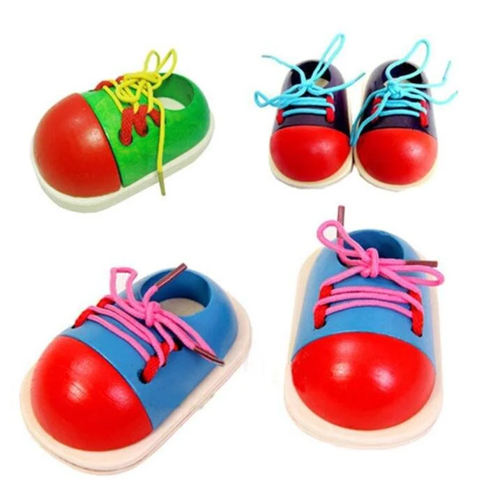 Pädagogisches Lernen Bildung 1 Stück Mode Kleinkind Schnürschuhe Montessori Kinder Holzspielzeug Kinderspielzeug Drop Shipping