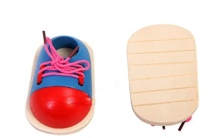 Pädagogisches Lernen Bildung 1 Stück Mode Kleinkind Schnürschuhe Montessori Kinder Holzspielzeug Kinderspielzeug Drop Shipping