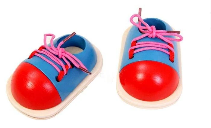 Pädagogisches Lernen Bildung 1 Stück Mode Kleinkind Schnürschuhe Montessori Kinder Holzspielzeug Kinderspielzeug Drop Shipping