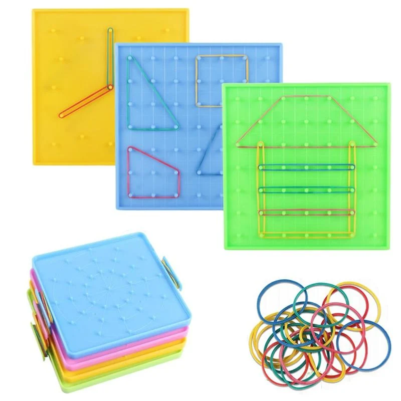 Kunststoff Nagelplatte Primäre Mathematik Nagelbrett Werkzeug Geometrie Demo Kinder Lernspielzeug Lehrinstrument Puzzle Spiel Spielzeug