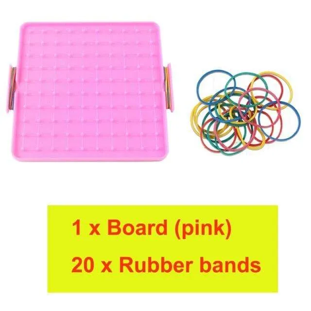 Kunststoff Nagelplatte Primäre Mathematik Nagelbrett Werkzeug Geometrie Demo Kinder Lernspielzeug Lehrinstrument Puzzle Spiel Spielzeug