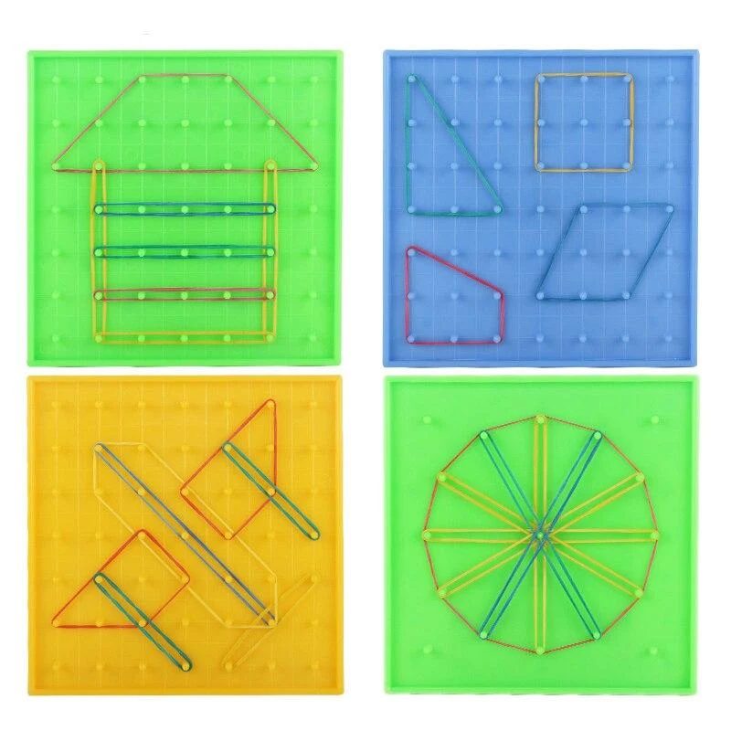 Kunststoff Nagelplatte Primäre Mathematik Nagelbrett Werkzeug Geometrie Demo Kinder Lernspielzeug Lehrinstrument Puzzle Spiel Spielzeug