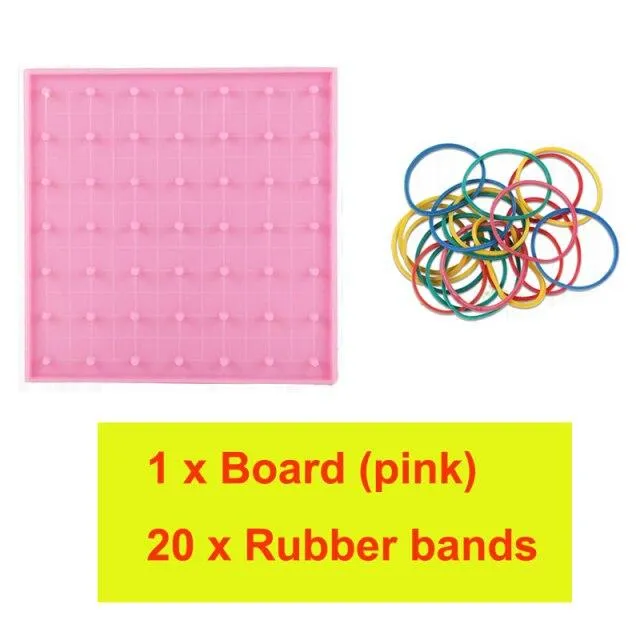 Kunststoff Nagelplatte Primäre Mathematik Nagelbrett Werkzeug Geometrie Demo Kinder Lernspielzeug Lehrinstrument Puzzle Spiel Spielzeug