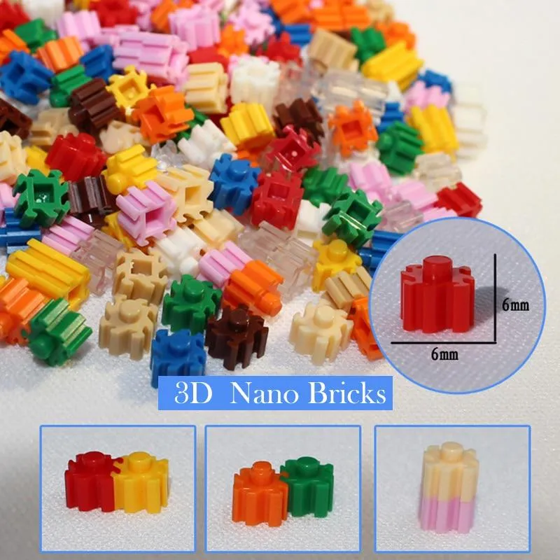 Mini Building Blocks DIY Brick 1x1Dots 200PCS 25Colors Lernspiele Spielzeug für Kinder Kompatibel mit Markenblöcken
