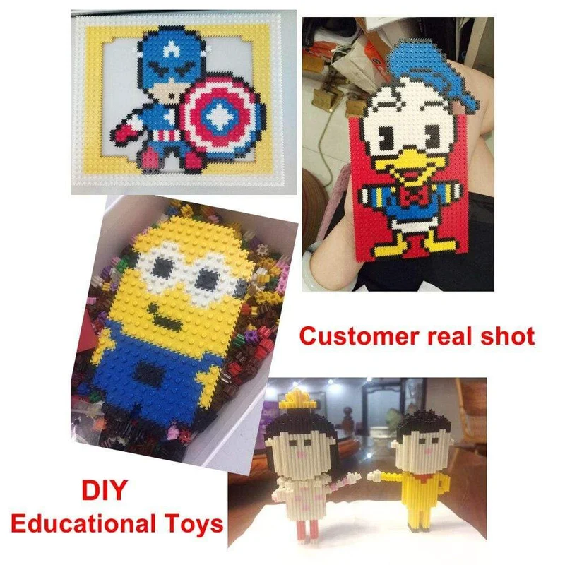 Mini Building Blocks DIY Brick 1x1Dots 200PCS 25Colors Lernspiele Spielzeug für Kinder Kompatibel mit Markenblöcken
