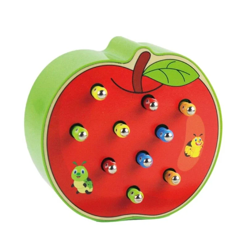 Montessori für Kinder, aus Holz, magnetisches Fangwurmspiel, frühe pädagogische Geschenke für Mädchen und Jungen, Versand aus Russland