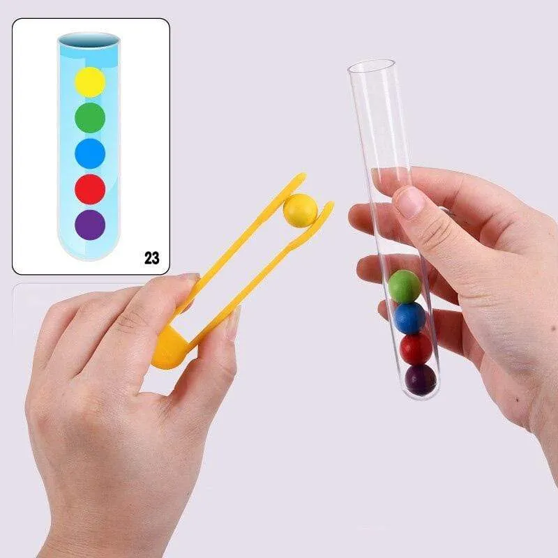 Clip Perlen Reagenzglas Spielzeug Kinder Logic Konzentration Feinmotorik Training Spiel Montessori Lehrmittel Pädagogisches Spielzeug Für Kinder