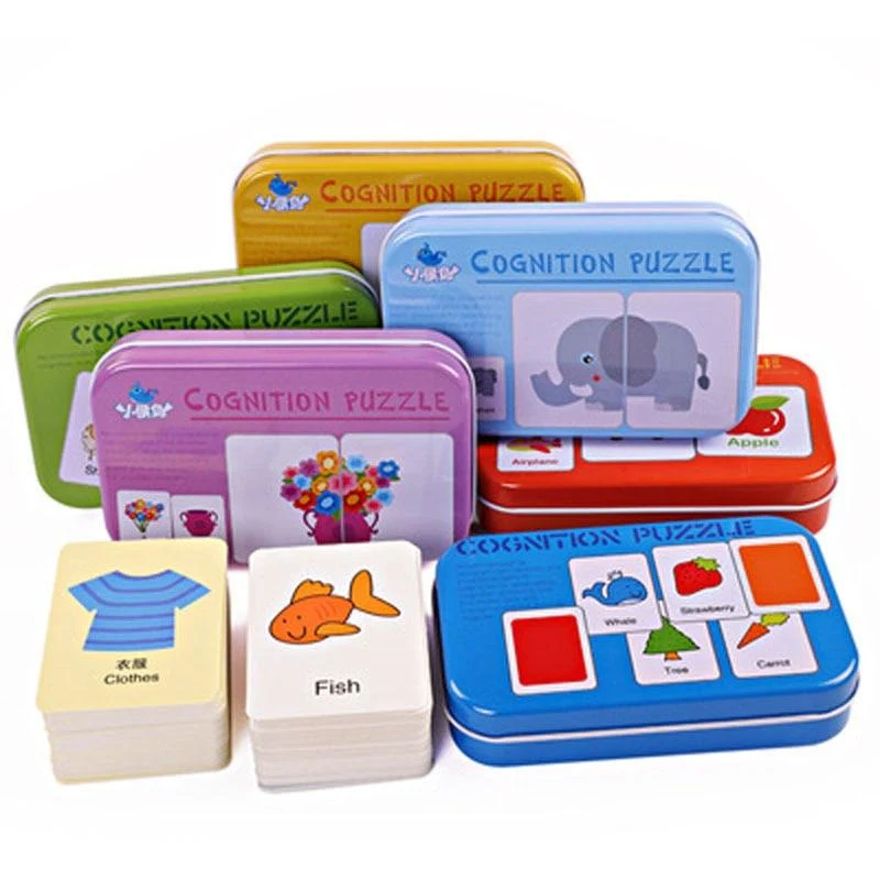 Obst Tier Erkenntnis Karte Puzzle Spiel Für Baby Kleinkind Montessori Matching Spiel 3D Jigsaw Kinder Früh Lernen Pädagogisches Geschenk