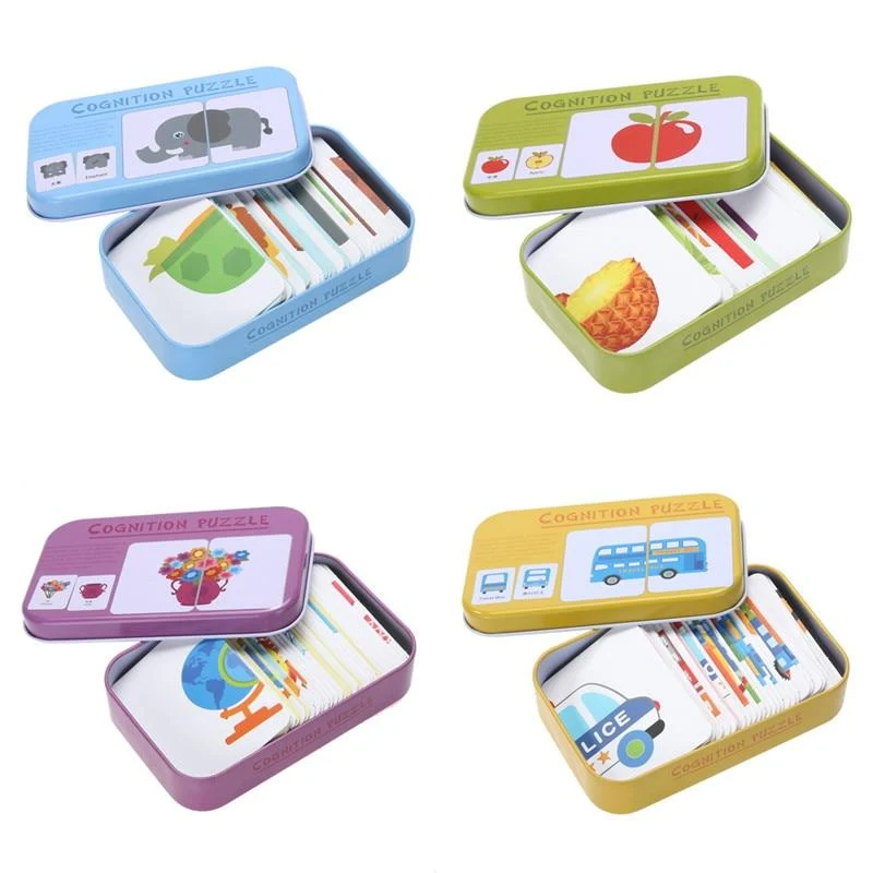 Obst Tier Erkenntnis Karte Puzzle Spiel Für Baby Kleinkind Montessori Matching Spiel 3D Jigsaw Kinder Früh Lernen Pädagogisches Geschenk