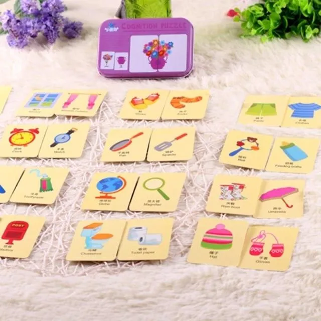 Obst Tier Erkenntnis Karte Puzzle Spiel Für Baby Kleinkind Montessori Matching Spiel 3D Jigsaw Kinder Früh Lernen Pädagogisches Geschenk