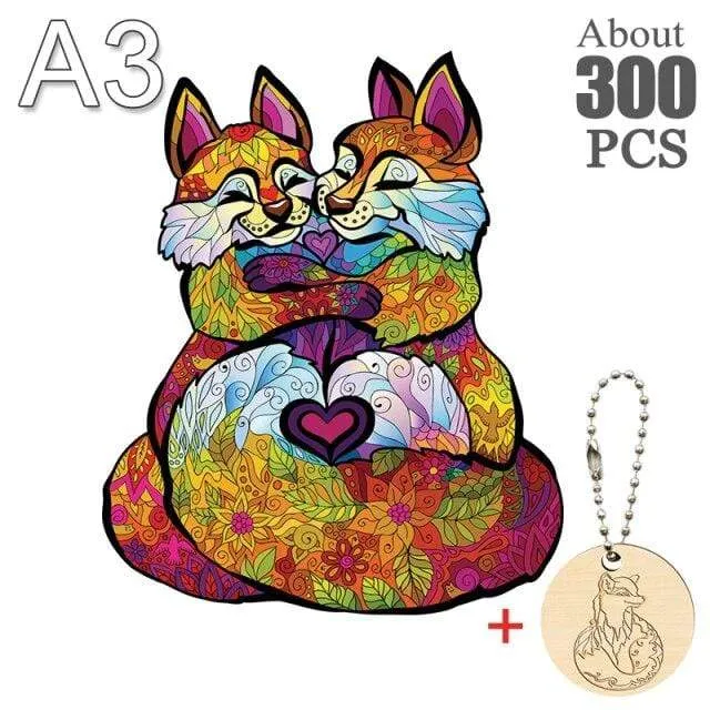 Einzigartiges Holzpuzzle mit Tieren für Erwachsene und Kinder, Puzzles, Spielzeug, DIY, Lernspiele, Weihnachtsgeschenke mit Originalverpackung zum Sammeln