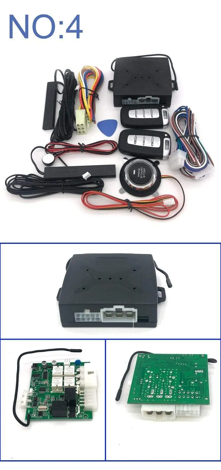 Universelles Auto-Start-Stopp-System, schlüsselloses Zugangssystem, Motorstart-Alarmsystem, Ein-Knopf-Startsystem, ferngesteuertes Autozubehör
