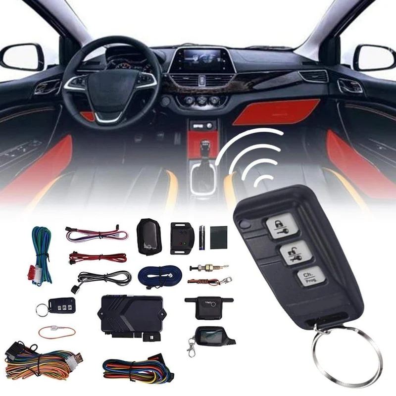 Auto-Diebstahl-Warnanlage Auto-Zünd-Fernbedienung Keyless Start System für TyreSafe B9 Zwei-Wege mit LCD-Fernbedienung