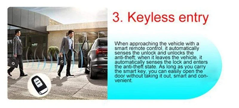 10 Stück Auto-Auto-Start-Stopp-Motorsystem mit Tastatur PKE Keyless Entry Engine Alarm System Passwort zum Öffnen/Schließen der Tür festlegen