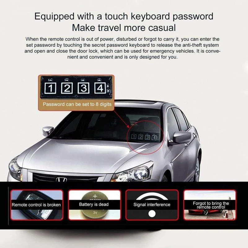 10 Stück Auto-Auto-Start-Stopp-Motorsystem mit Tastatur PKE Keyless Entry Engine Alarm System Passwort zum Öffnen/Schließen der Tür festlegen