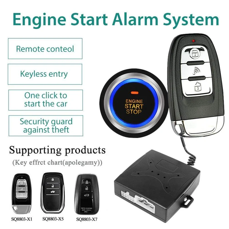 12V Anti-Diebstahl Keyless Start System Fernbedienung Alarm System Alarm Keyless Entry Starter Auto Auto SUV Start Taste auto Zubehör