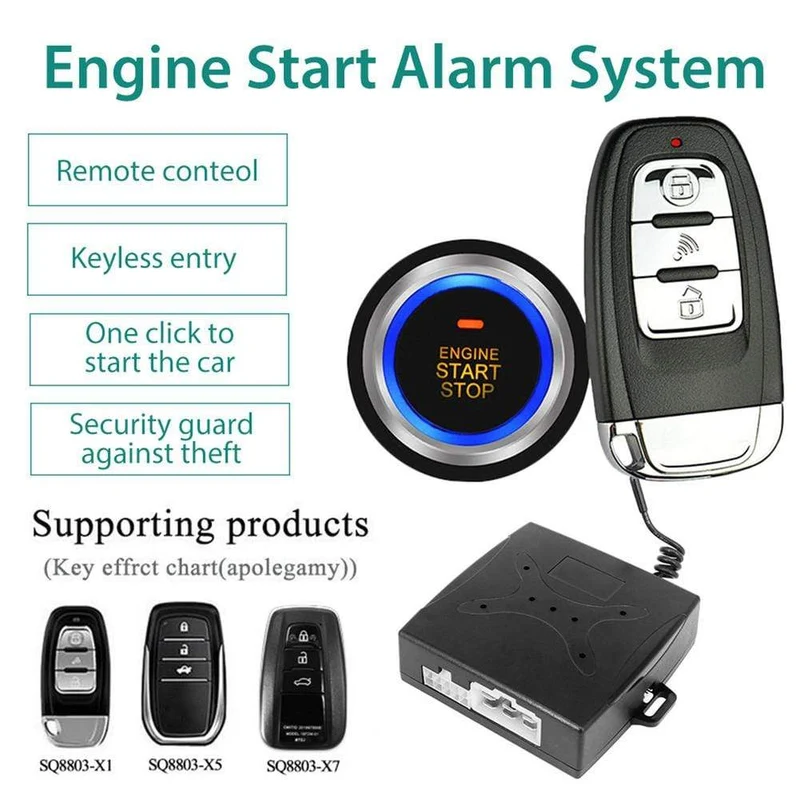 12V Anti-Diebstahl Keyless Start System Fernbedienung Alarm System Alarm Keyless Entry Starter Auto Auto SUV Start Taste auto Zubehör