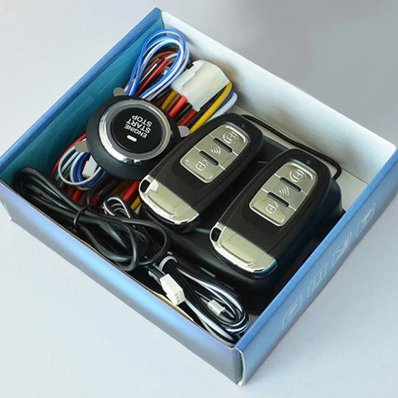 Universal 12V Auto One Start Stop Motor Push Button Auto Keyless Entry Start System Auto Alarm PKE Remote Starter stop