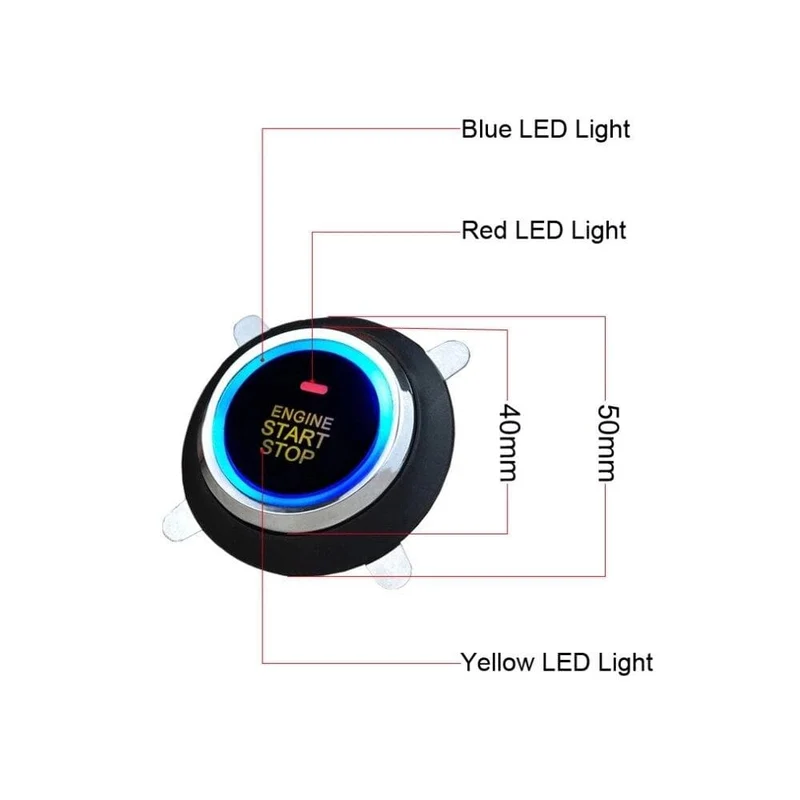 Universal 12V Auto One Start Stop Motor Push Button Auto Keyless Entry Start System Auto Alarm PKE Remote Starter stop