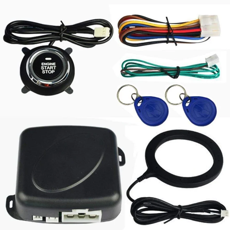 Universal 12V Auto One Start Stop Motor Push Button Auto Keyless Entry Start System Auto Alarm PKE Remote Starter stop