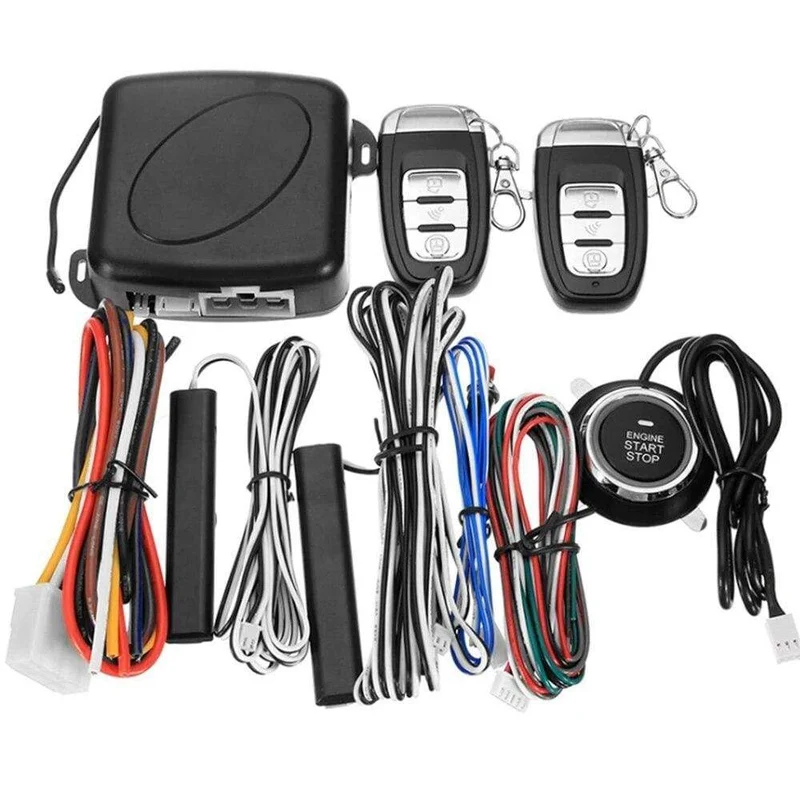 Universal 12V Auto One Start Stop Motor Push Button Auto Keyless Entry Start System Auto Alarm PKE Remote Starter stop