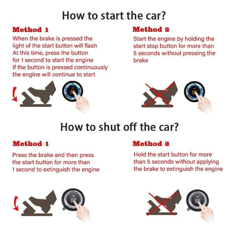 Ferngesteuerter Automotor-Start-Stopp-Knopf, Fernzündungssystem, Autostart-Zentralverriegelungssatz, Ferngesteuertes Telefon, schlüsselloser Zugang