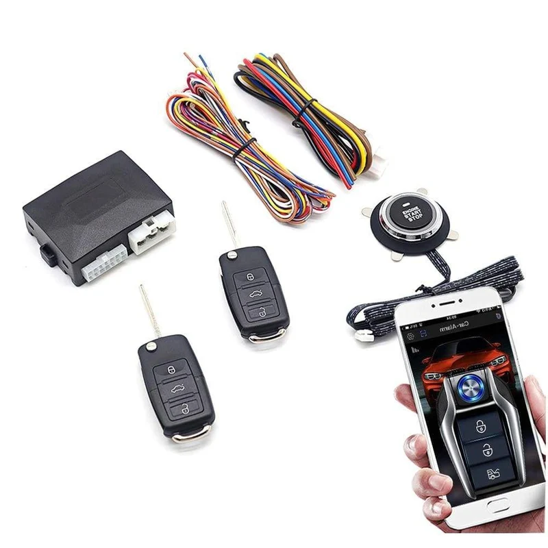 Ferngesteuerter Automotor-Start-Stopp-Knopf, Fernzündungssystem, Autostart-Zentralverriegelungssatz, Ferngesteuertes Telefon, schlüsselloser Zugang